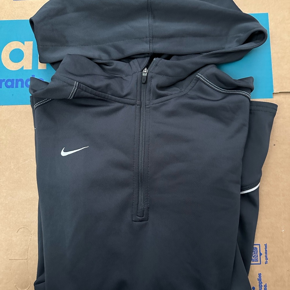 Nike Hoodie Dark Gray Dri Fit 1/4 Zip Pullover 
Size Small Women